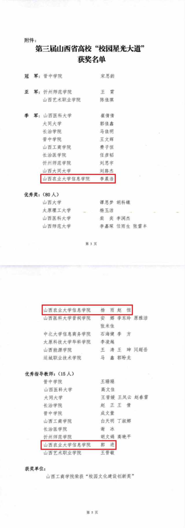 我院在第三届山西省高校“校园星光大道”比赛中包揽多项嘉奖